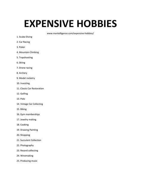 fun hobbies for rich people.